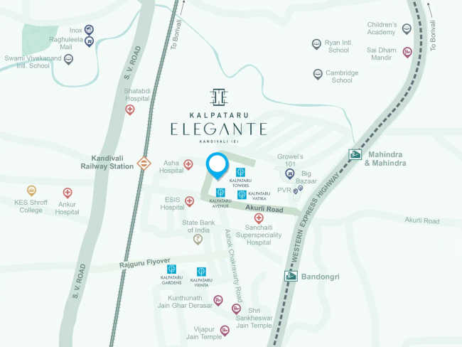 Kalpataru Elegante Kandivali - Location Map