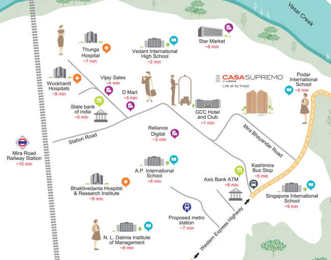 Lodha Casa Supremo Mira Bhayandar - Location Map