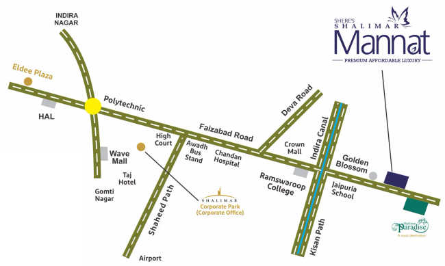 Shalimar Mannat Faizabad Road - Location Map