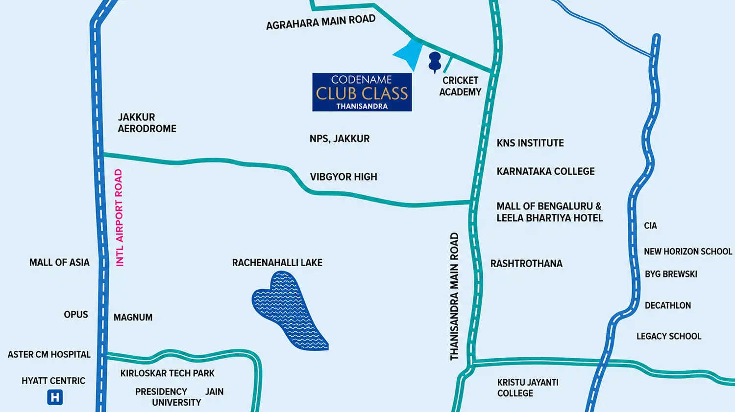 Ramky Club Class Thanisandra - Location Map