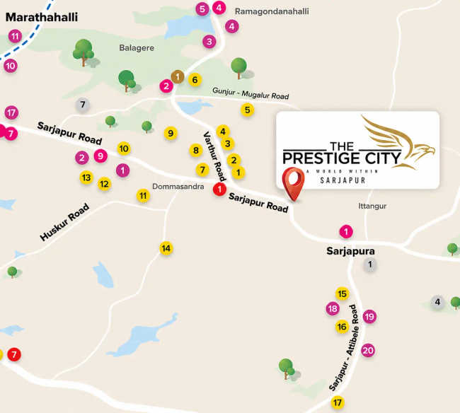 The Prestige City Sarjapura - Location Map
