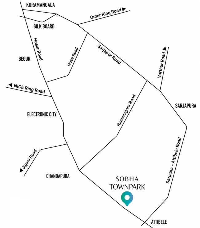 Sobha Townpark Electronic City - Location Map