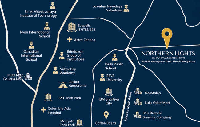 Purva Northern Lights Bagalur - Location Map