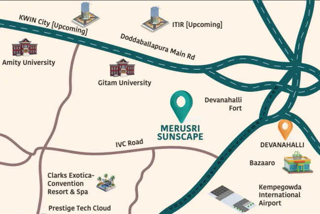 Merusri Sunscape Devanahalli - Location Map