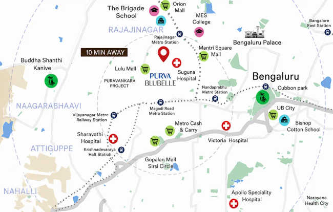 Purva Blubelle Rajajinagar - Location Map