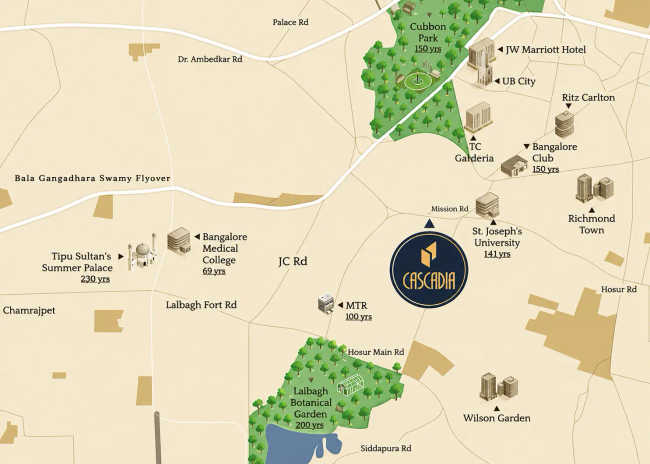 TVS Emerald Cascadia Sudhama Nagar - Location Map