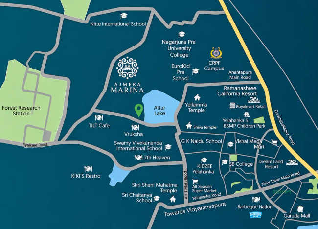 Ajmera Marina Yelahanka - Location Map