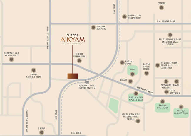 Shreeji Aikyam Kandivali - Location Map