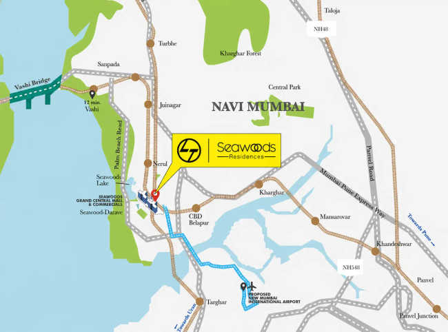 L & T Seawoods Residence Seawoods - Location Map