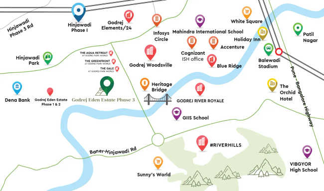 Godrej Eden Estate Hinjewadi - Location Map