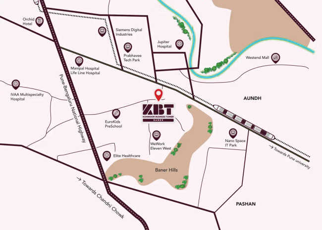 Kohinoor Business Tower Baner - Location Map