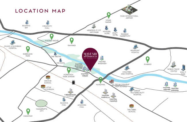 Mantra Mayfair River Residences Mundhwa - Location Map