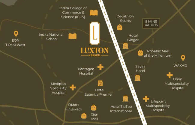 Saheel Luxton Wakad - Location Map