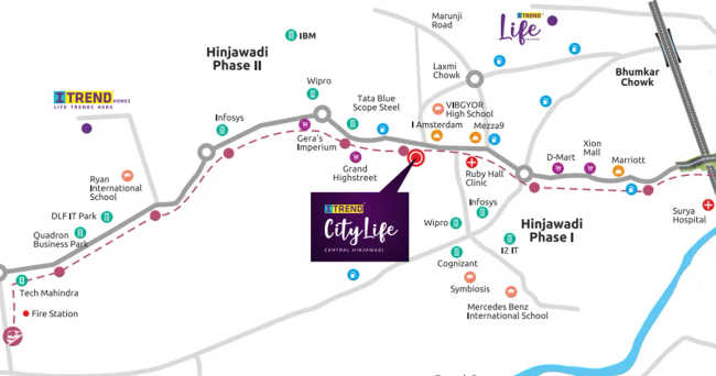 Saheel Itrend City Life Hinjewadi - Location Map