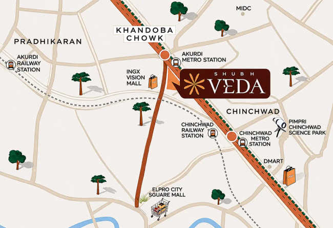 Shubh Veda Akurdi - Location Map