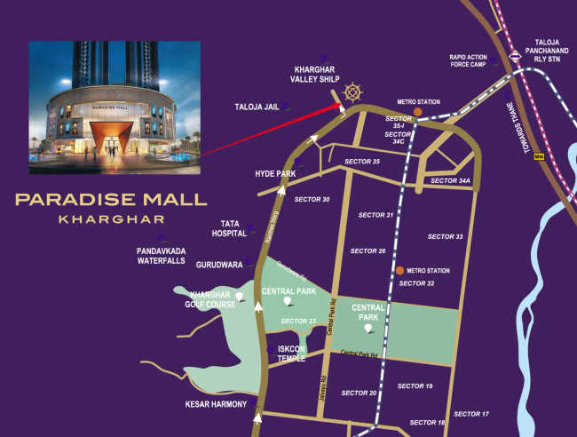 Paradise Mall Kharghar - Location Map