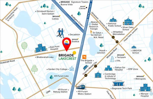 Brigade Lakecrest Battarahalli - Location Map