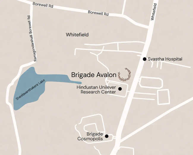 Brigade Avalon Whitefield - Location Map