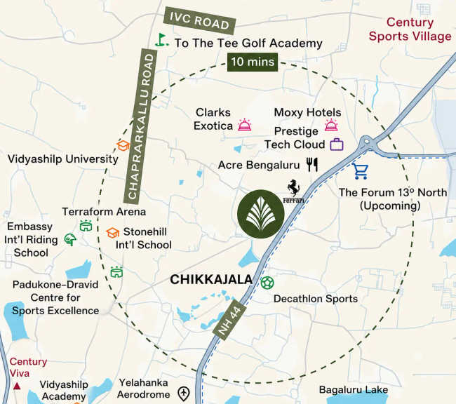 Century OneWorld Seraya Chikkajala - Location Map