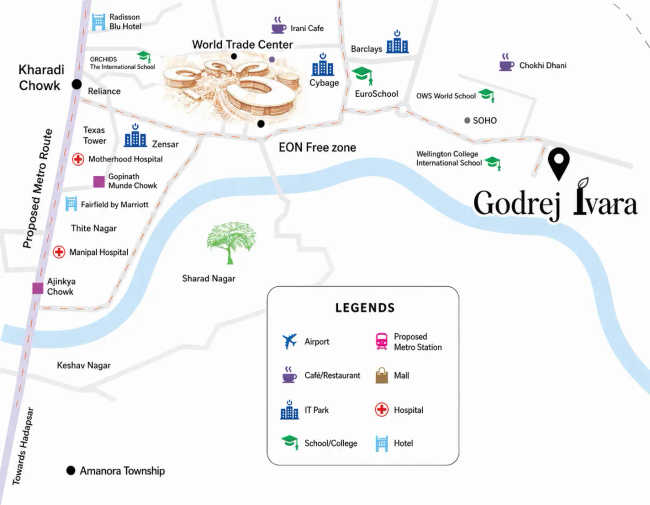 Godrej Ivara Kharadi - Location Map