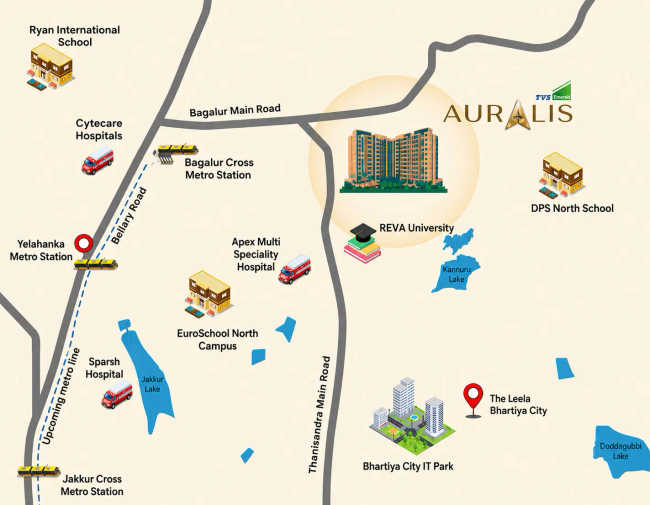 TVS Emerald Auralis Sathanur - Location Map