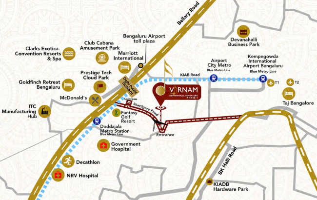 Tata Varnam Shettigere - Location Map