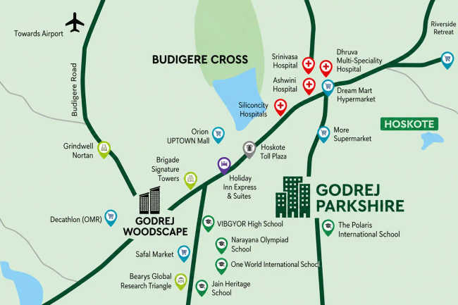 Godrej Parkshire Hoskote - Location Map