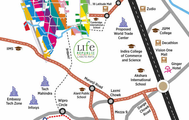Kolte Patil Canvas Hinjewadi - Location Map