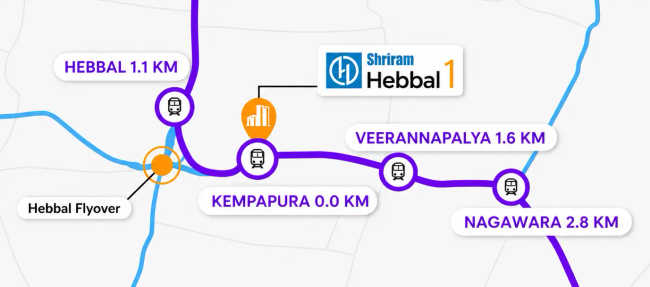 Shriram Fincity Hebbal - Location Map