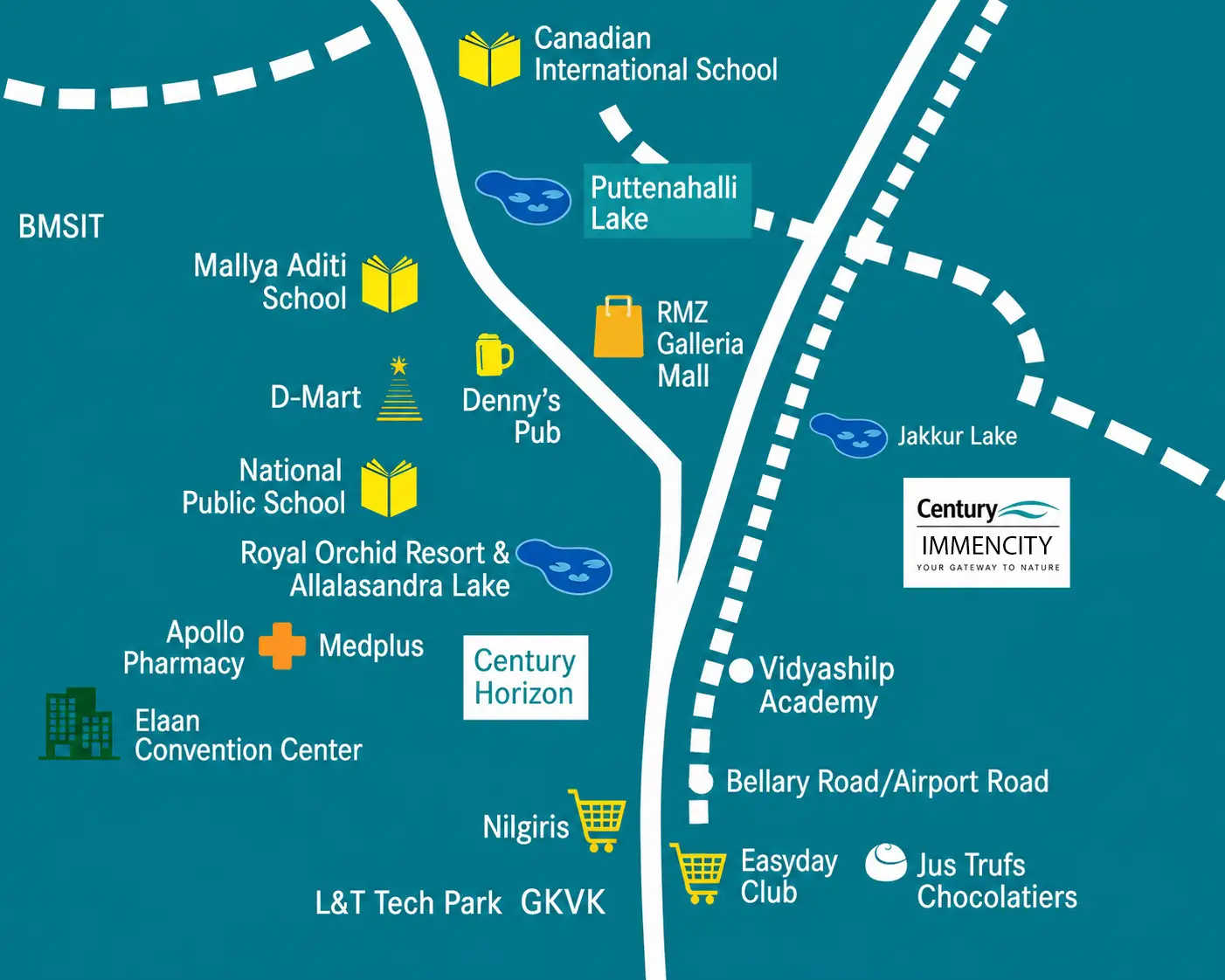 Century Immencity Jakkur - Location Map
