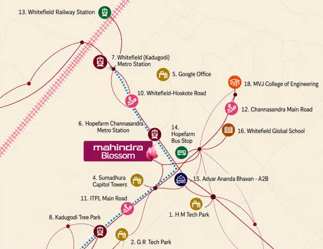 Mahindra Blossoms Whitefield - Location Map