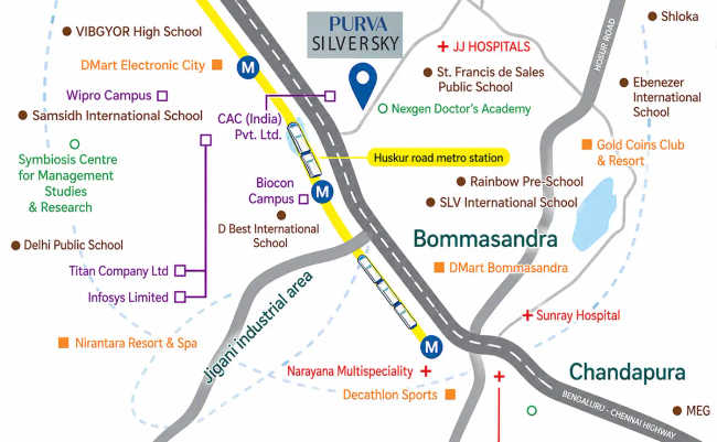 Purva Silversky Electronic City - Location Map