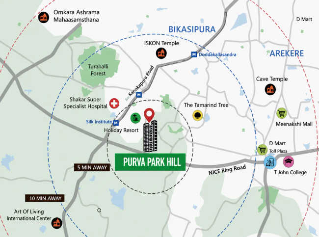 Purva Park Hill Mallasandra - Location Map