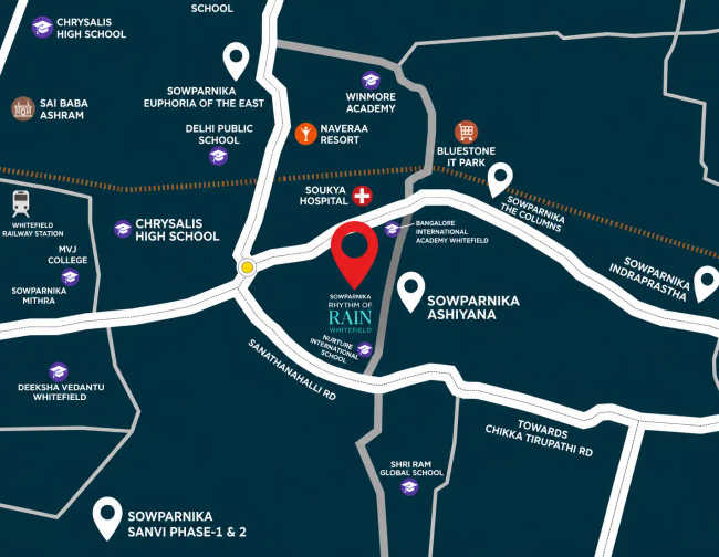 Sowparnika Rhythm of Rain Whitefield - Location Map