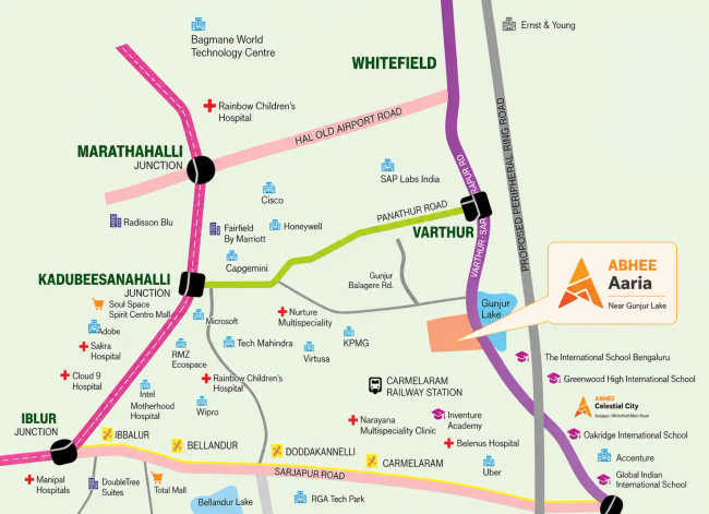 Abhee Aaria Varthur - Location Map