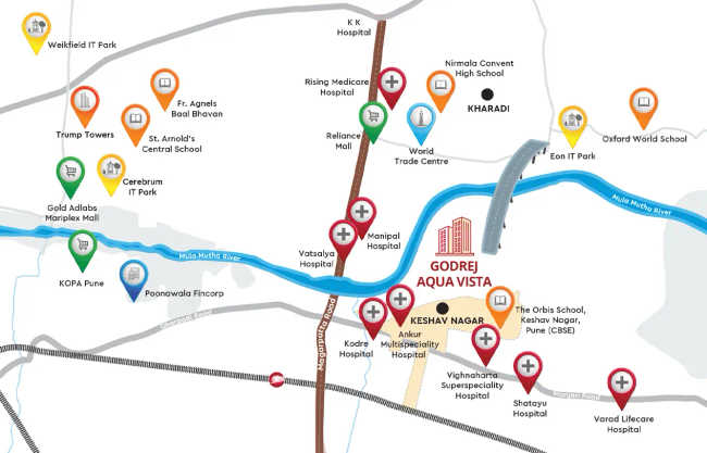 Godrej Aqua Vista Mundhwa - Location Map