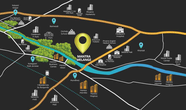 Mantra Melange Kharadi - Location Map