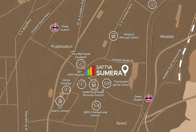 Sattva Sumera Parel - Location Map