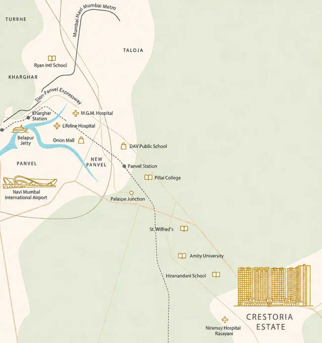 L & T Crestoria Estate Panvel - Location Map
