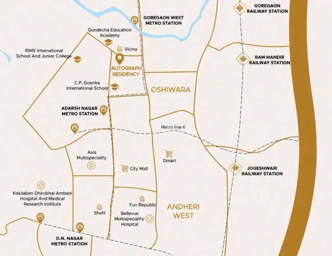 Multistar Autograph Residency Andheri - Location Map