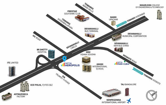 Sattva Aeropolis Boovanahalli - Location Map