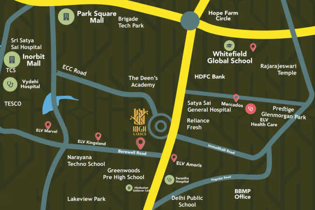 ELV High Garden Whitefield - Location Map