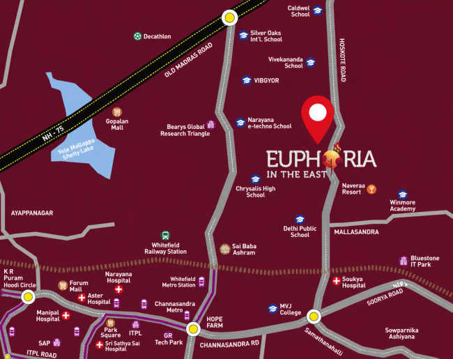 Sowparnika Euphoria Whitefield - Location Map