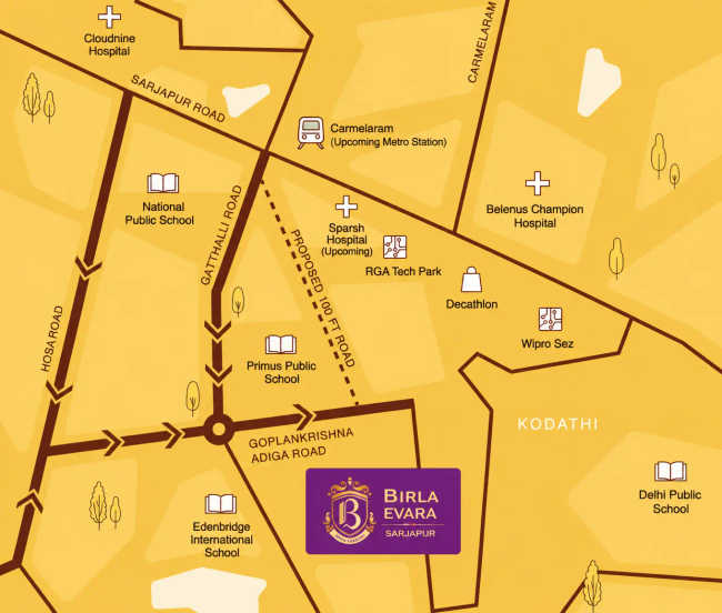 Birla Evara Sarjapura - Location Map