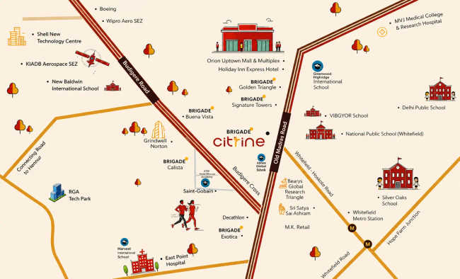 Brigade Citrine Nimbekayipura - Location Map