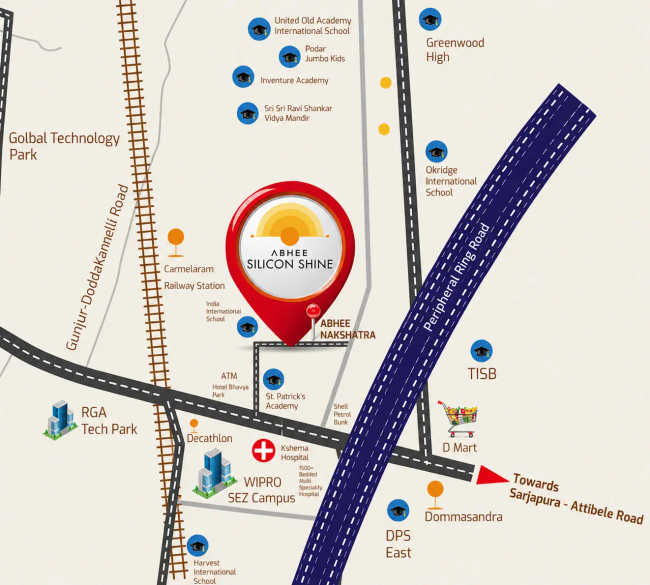 Abhee Silicon Shine Mullur - Location Map