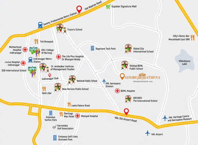 Godrej Athena Kaggadasapura - Location Map