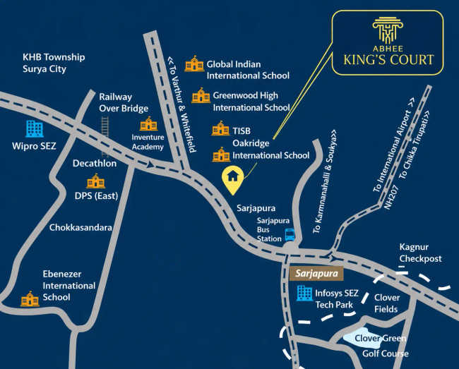 Abhee Kings Court Sarjapura - Location Map