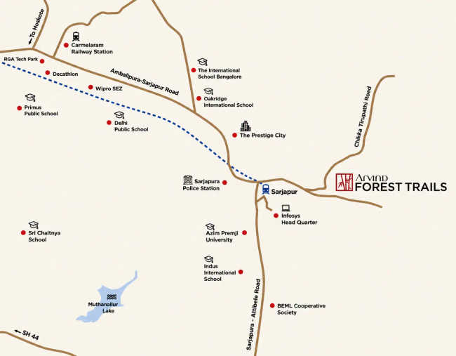 Arvind Forest Trails Sarjapura - Location Map