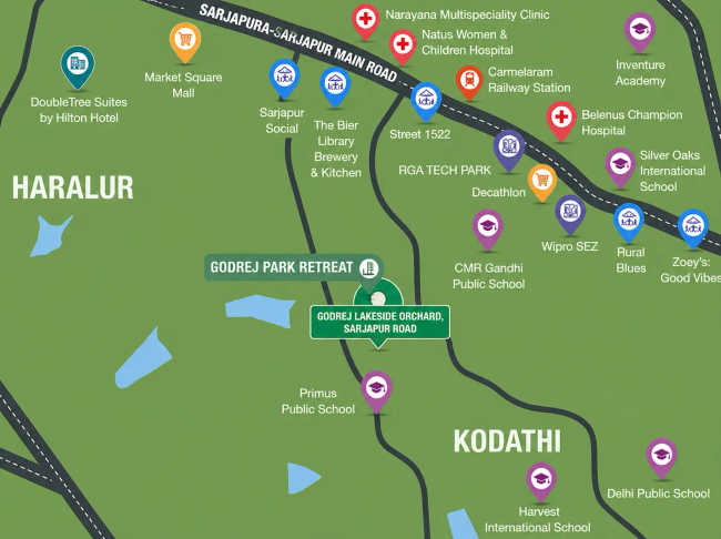 Godrej Lakeside Orchard Sarjapura - Location Map